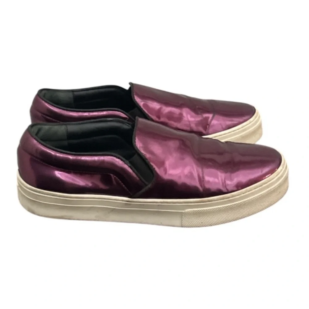 Authentic Celine Paris luxury designer metallic leather platform sneakers sz 7 - Picture 3 of 11